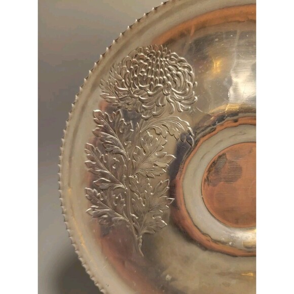 Vtg Set of 2 Continental Hand Wrought 7" Tray #641 Silverlook Hammered - Picture 7 of 9